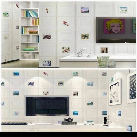 20pc PEEL N STICK WALLPAPER TILES 2 PACKS OF 10ea (20 total) 14x14in - Picture 5 of 9